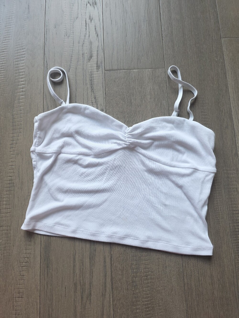 Sunday Best White Ribbed Crop Cami